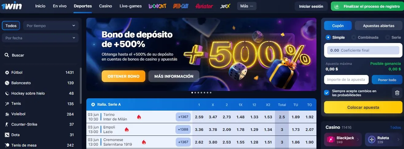 El casino online 1win